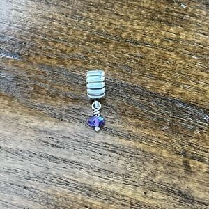 Pandora Birthstone February Amethyst Dangle Charm Retired Pandora Charm Pandora
